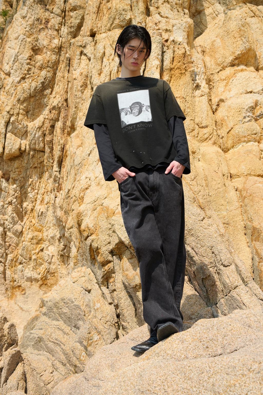 STU - Monkey T-shirt (Black) product image 9 | TRAB K-Fashion Australia