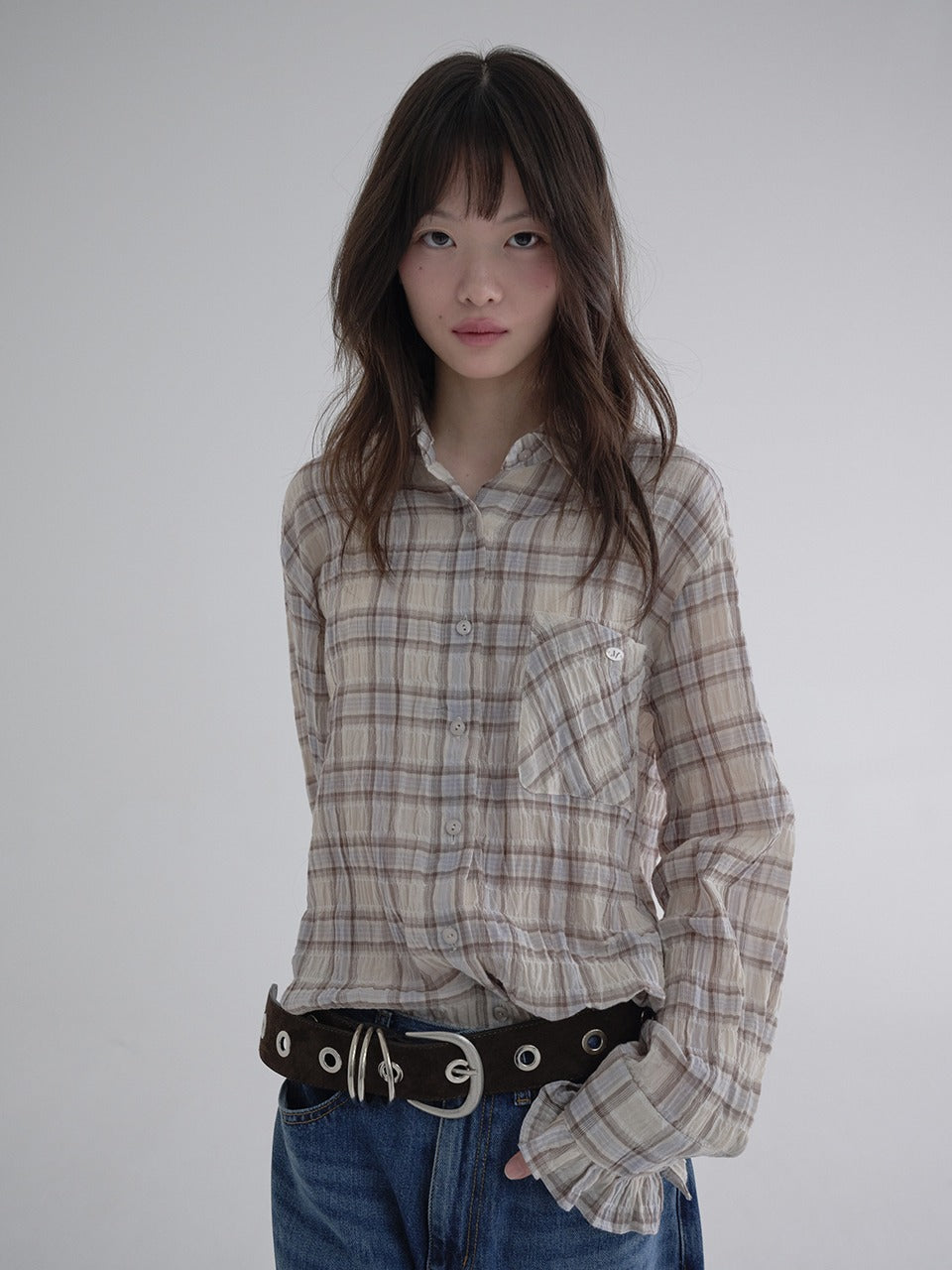 Margarin Fingers - Wide Eyelet Belt (Brown) product image 1 | TRAB K-Fashion Australia