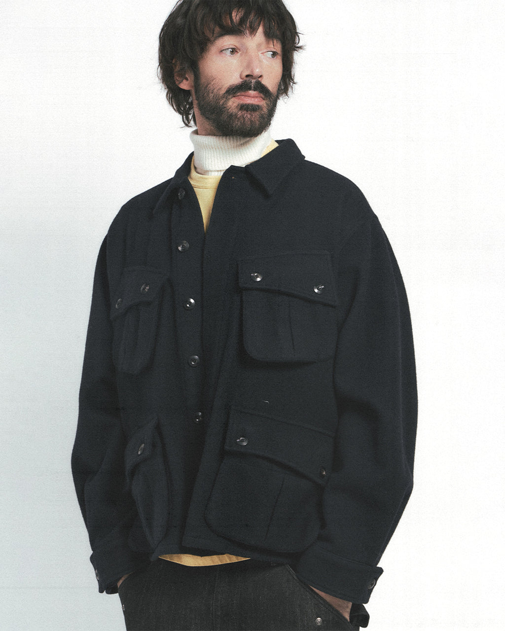Eastlogue - Jungle Fatigue Jacket (D.navy Wool) product image 2 | TRAB K-Fashion Australia