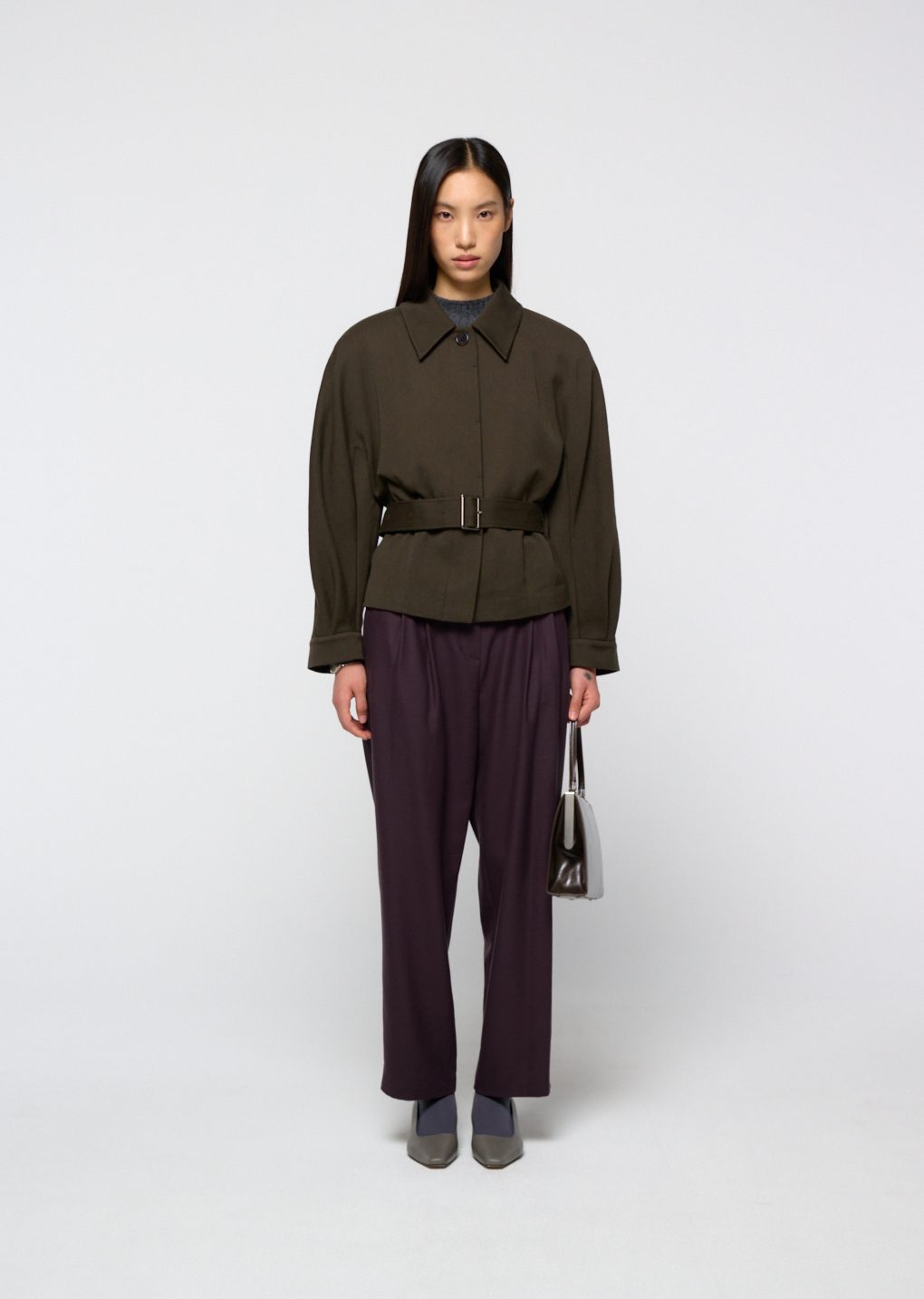 Amomento - Belted wool jacket (Brown) product image 2 | TRAB K-Fashion Australia
