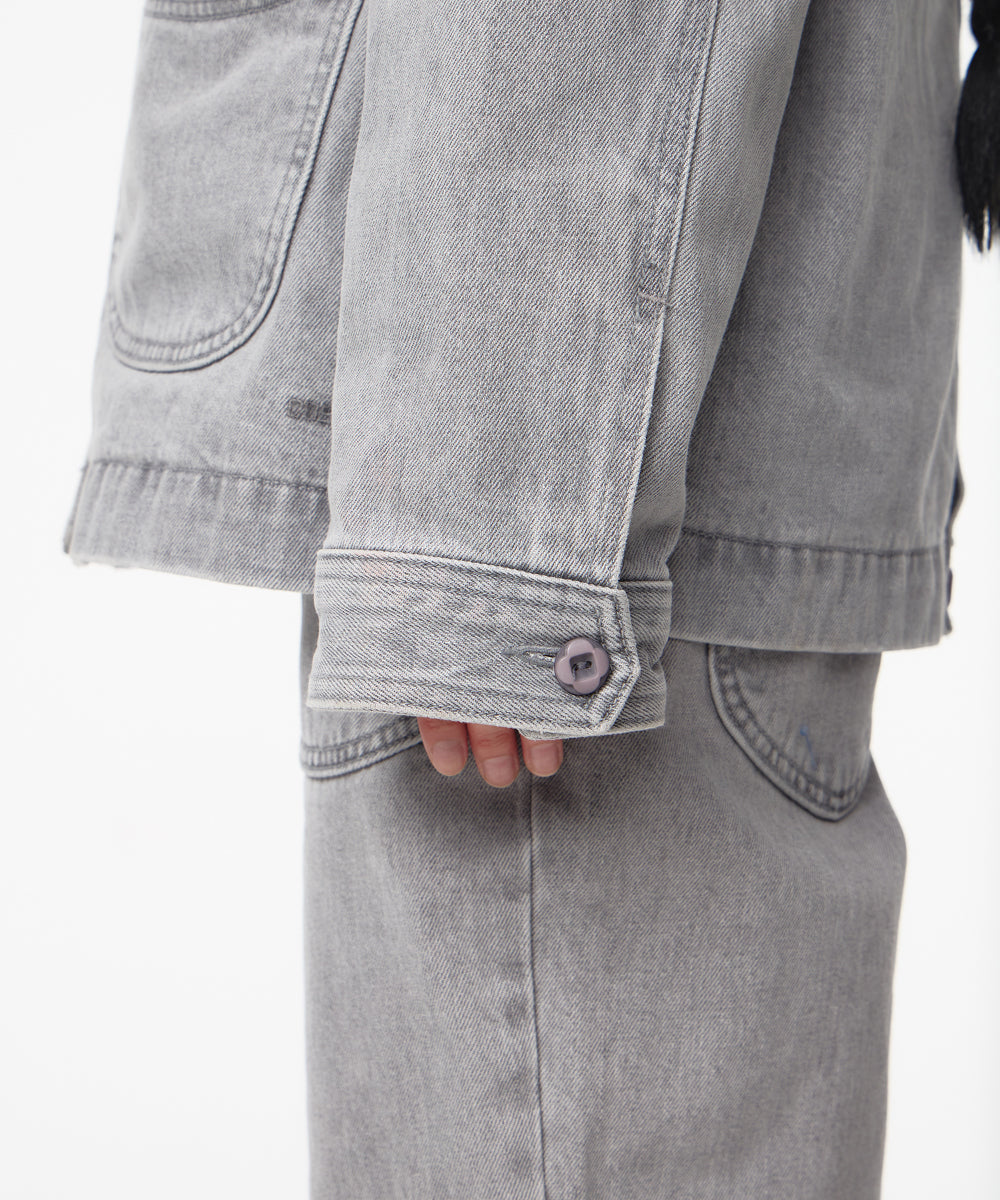 Coyseio - Aged Midi Denim Jacket (Grey) product image 11 | TRAB K-Fashion Australia