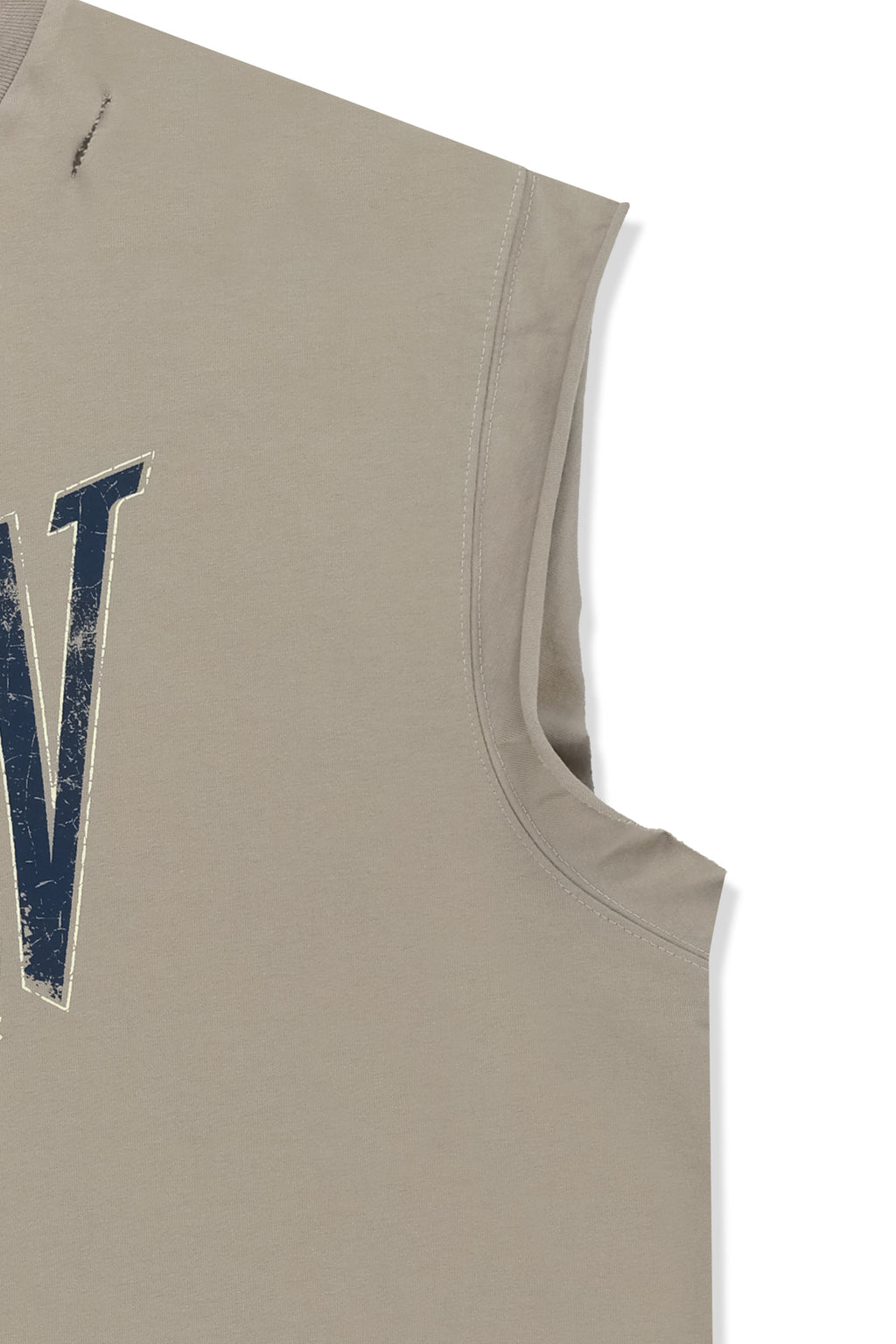 Matin Kim - Raw Edge Cut Out Sleeveless Top (Beige) product image 4 | TRAB K-Fashion Australia