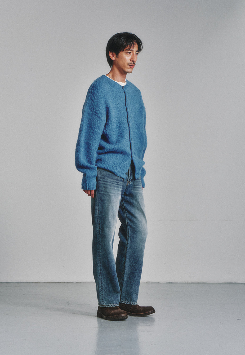 Art if acts - Alpaca Round Neck Cardigan (Dark Blue) product image 3 | TRAB K-Fashion Australia
