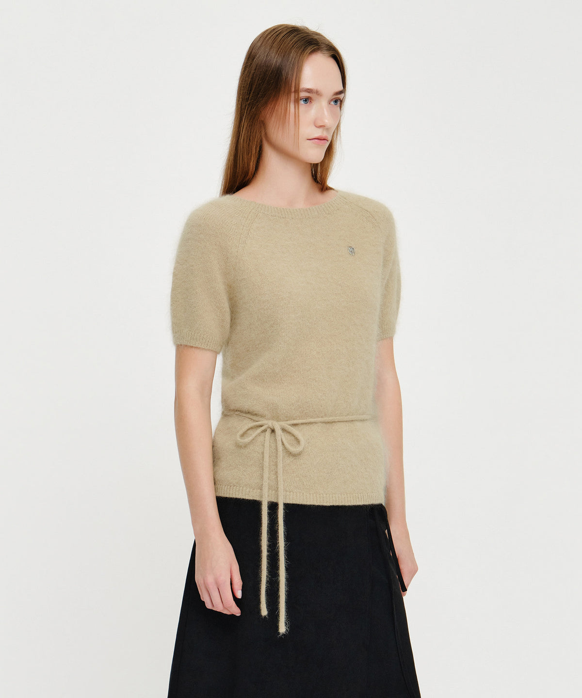 Marithe & Francois Girbaud - Premium Angora Boat Neck Half Knit (Beige) product image 2 | TRAB K-Fashion Australia