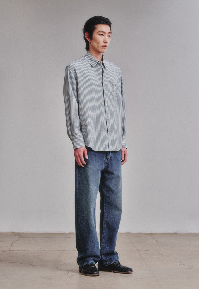 Art if acts - Wrinkle Rayon Shirt (Grey/Liberty Blue) product image 4 | TRAB K-Fashion Australia