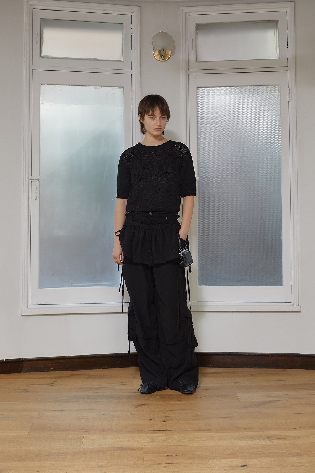 Matin Kim - Rough Patchwork Layered Skirt (Black) product image 13 | TRAB K-Fashion Australia