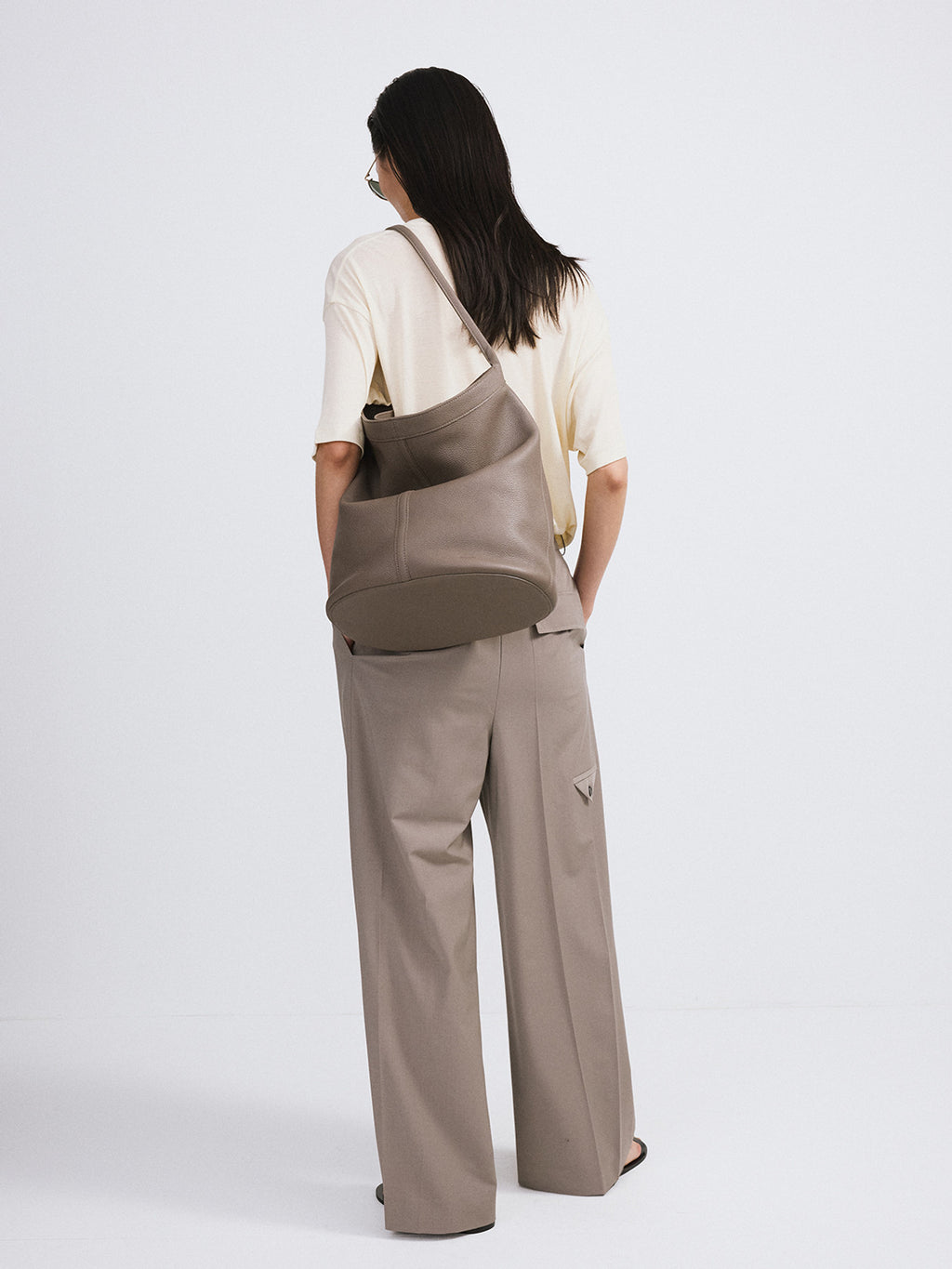Recto - Banding Waist Wide Pants (Taupe Grey) product image 3 | TRAB K-Fashion Australia
