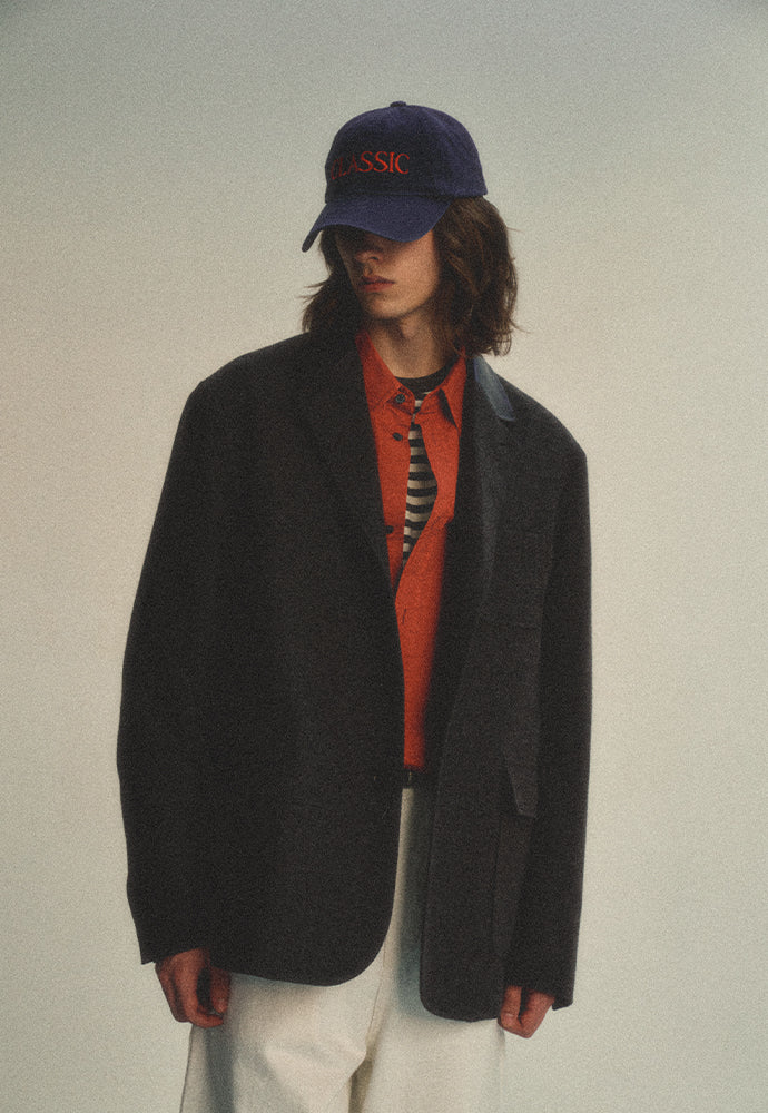 Art if acts - Leather Collar Wool Blazer_Japanese Fabric (Brown) product image 5 | TRAB K-Fashion Australia