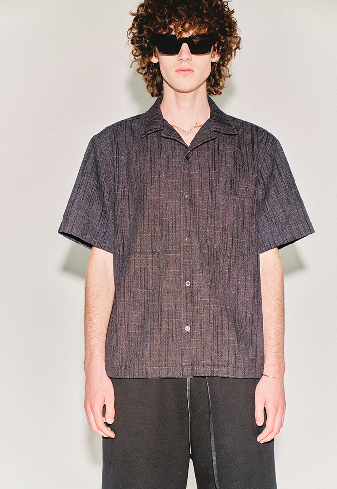 Tonywack - Washed Slub Denim Half Sleeve Shirt (Faded Black) product image 4 | TRAB K-Fashion Australia