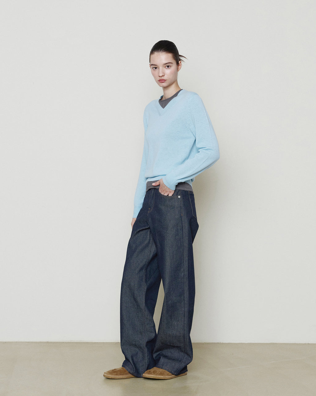 Brownyard - Low Rise Wide Denim (Indigo) product image 1 | TRAB K-Fashion Australia