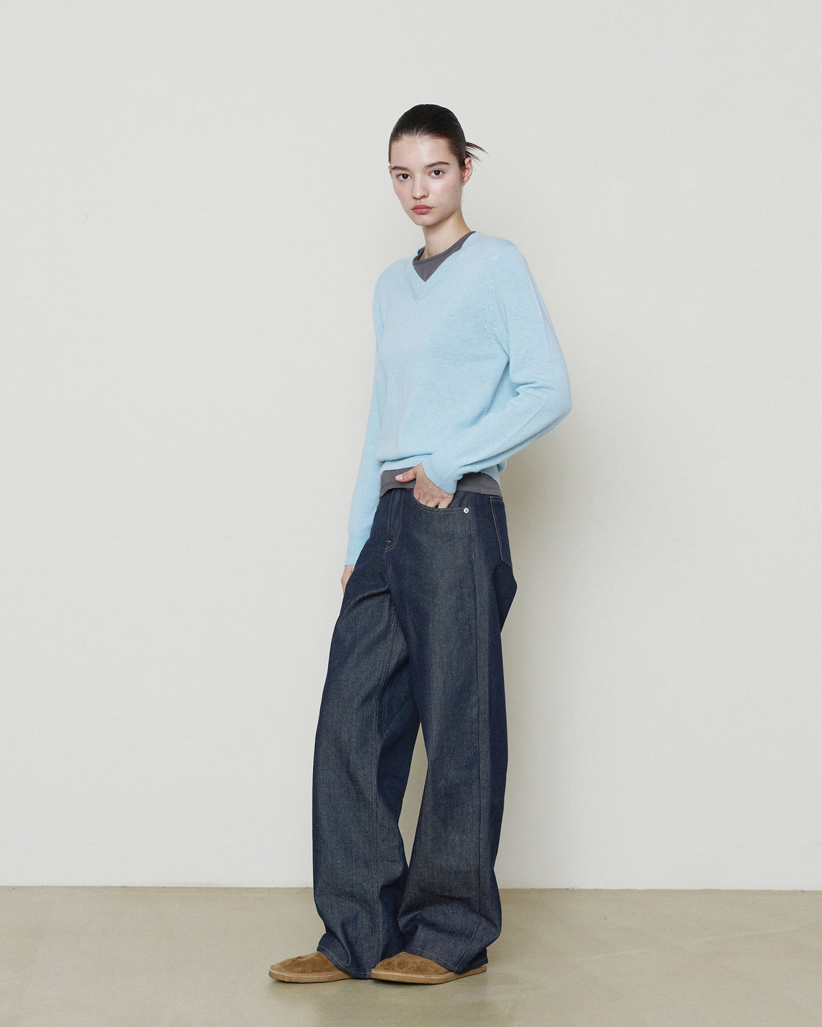 Brownyard - Low Rise Wide Denim (Indigo) product image 1 | TRAB K-Fashion Australia