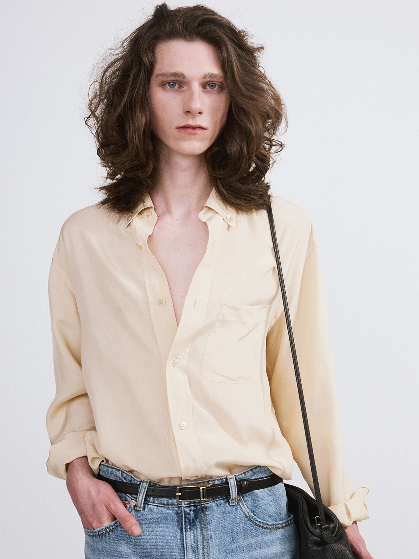 Recto - Wrinkled Fluid Shirt (Butter Beige) product image 1 | TRAB K-Fashion Australia
