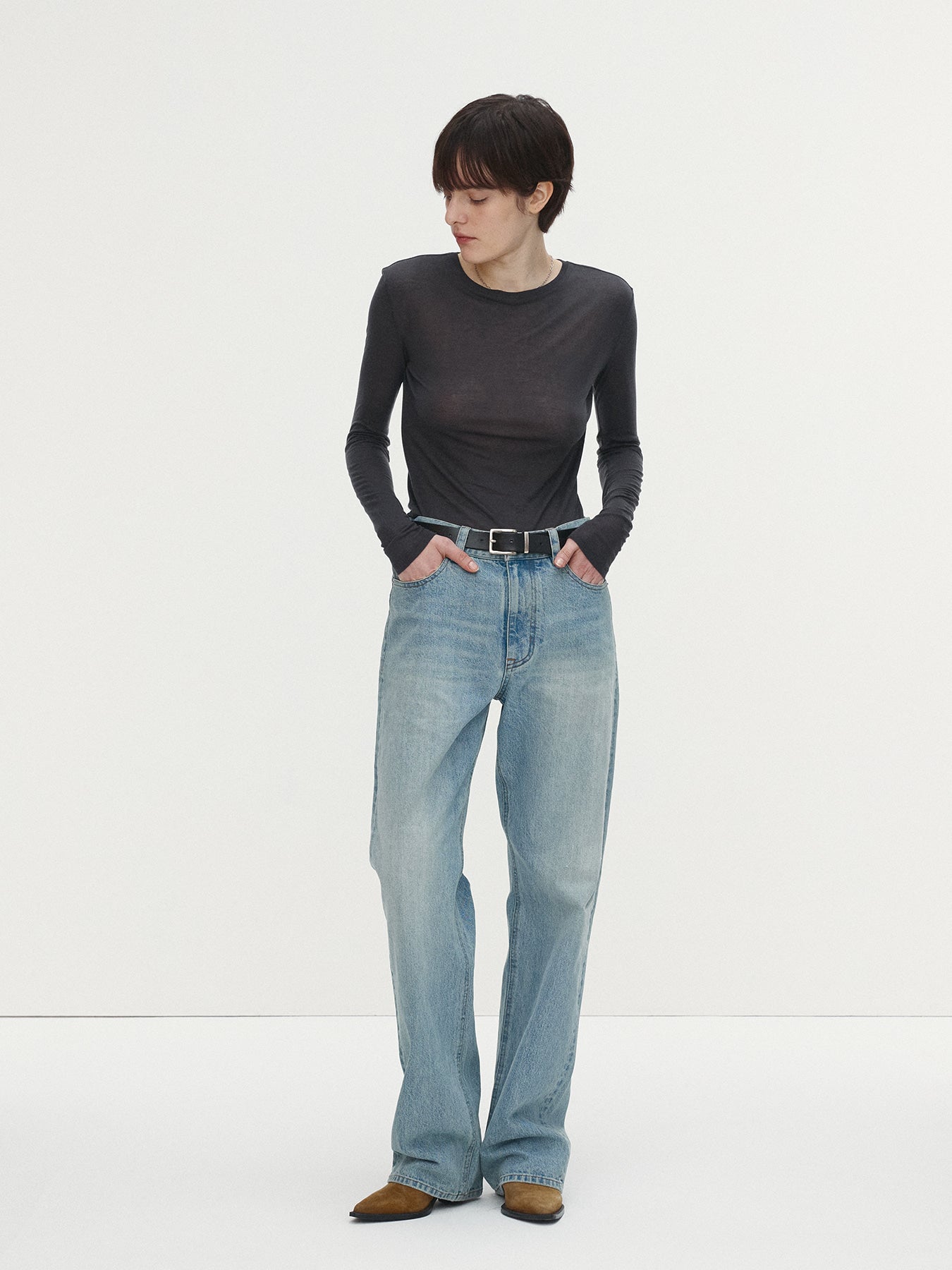 Tonywack - Wool Tencel Long Sleeve (Charcoal) product image 3 | TRAB K-Fashion Australia