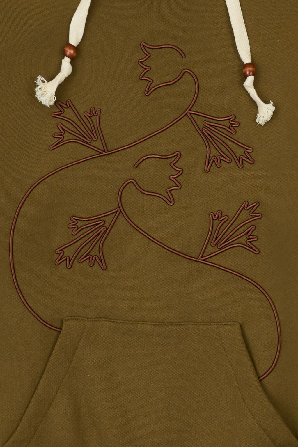 Ioedle - Pasqueflower Three-Dimensional Embroidery Hood (Olive) product image 5 | TRAB K-Fashion Australia