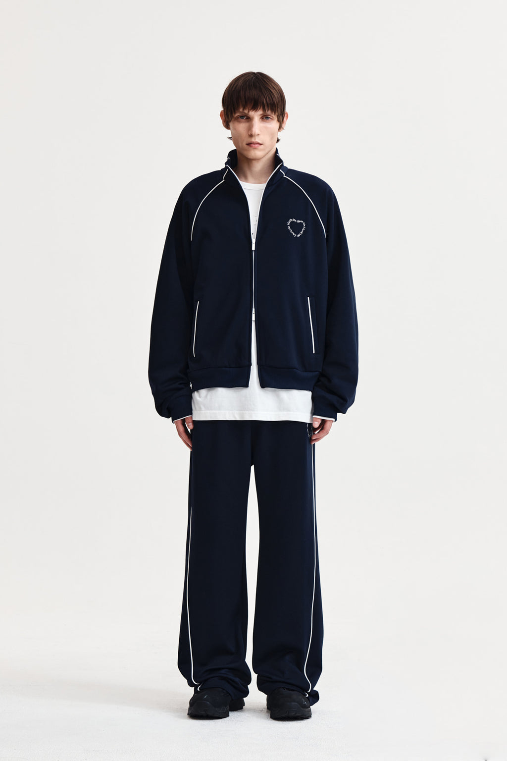 Matin Kim - Heart Logo Track Pants (Navy) product image 10 | TRAB K-Fashion Australia