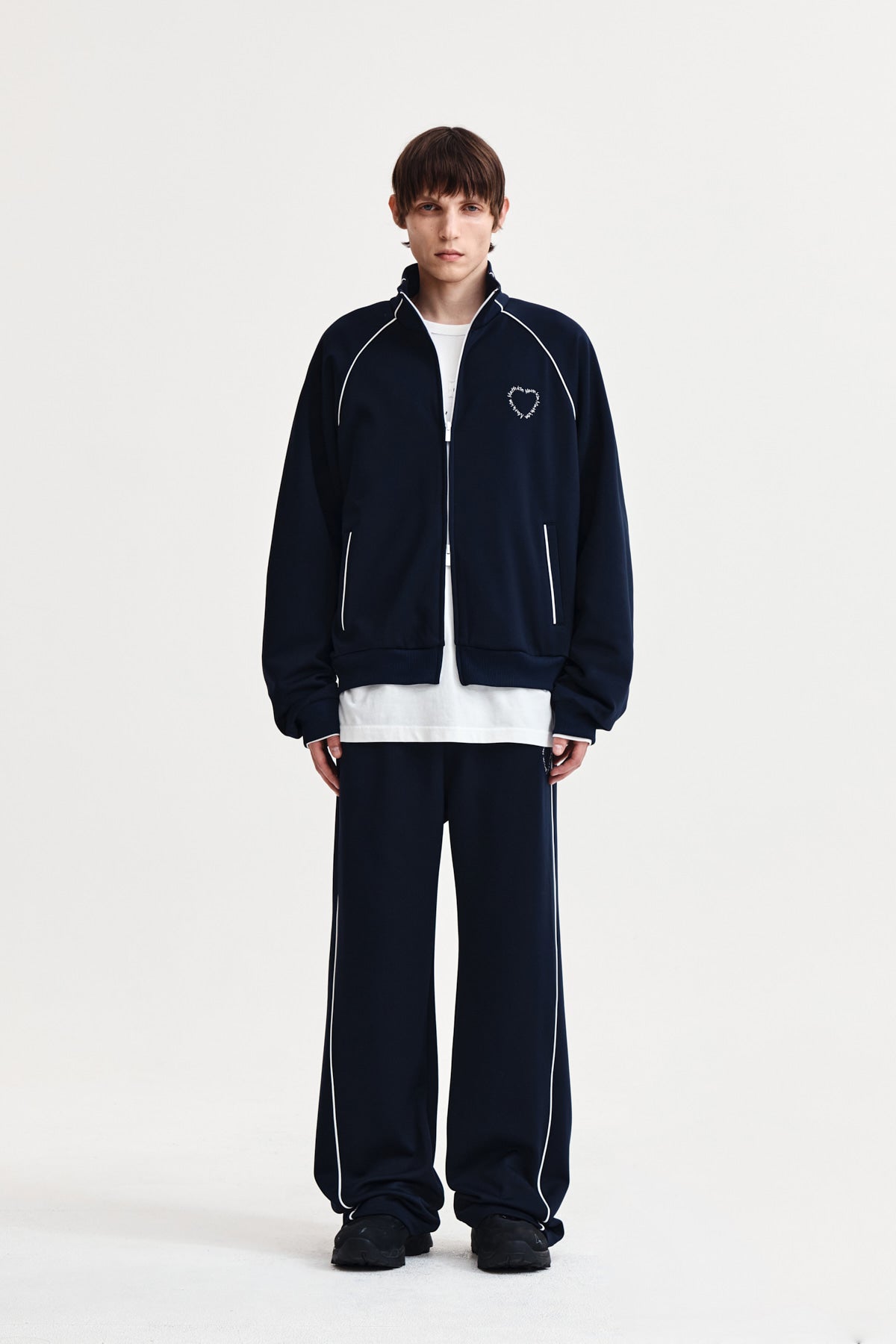 Matin Kim - Heart Logo Track Pants (Navy) product image 10 | TRAB K-Fashion Australia