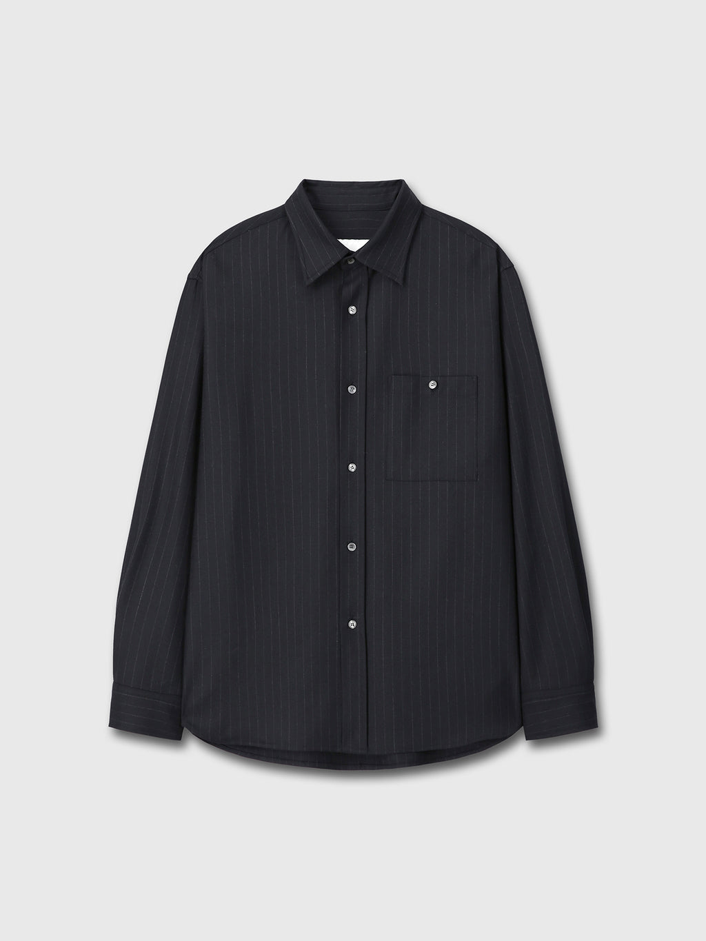 Tonywack - Wool Striped Relaxed Shirt (Navy Pinstripe) product image 7 | TRAB K-Fashion Australia