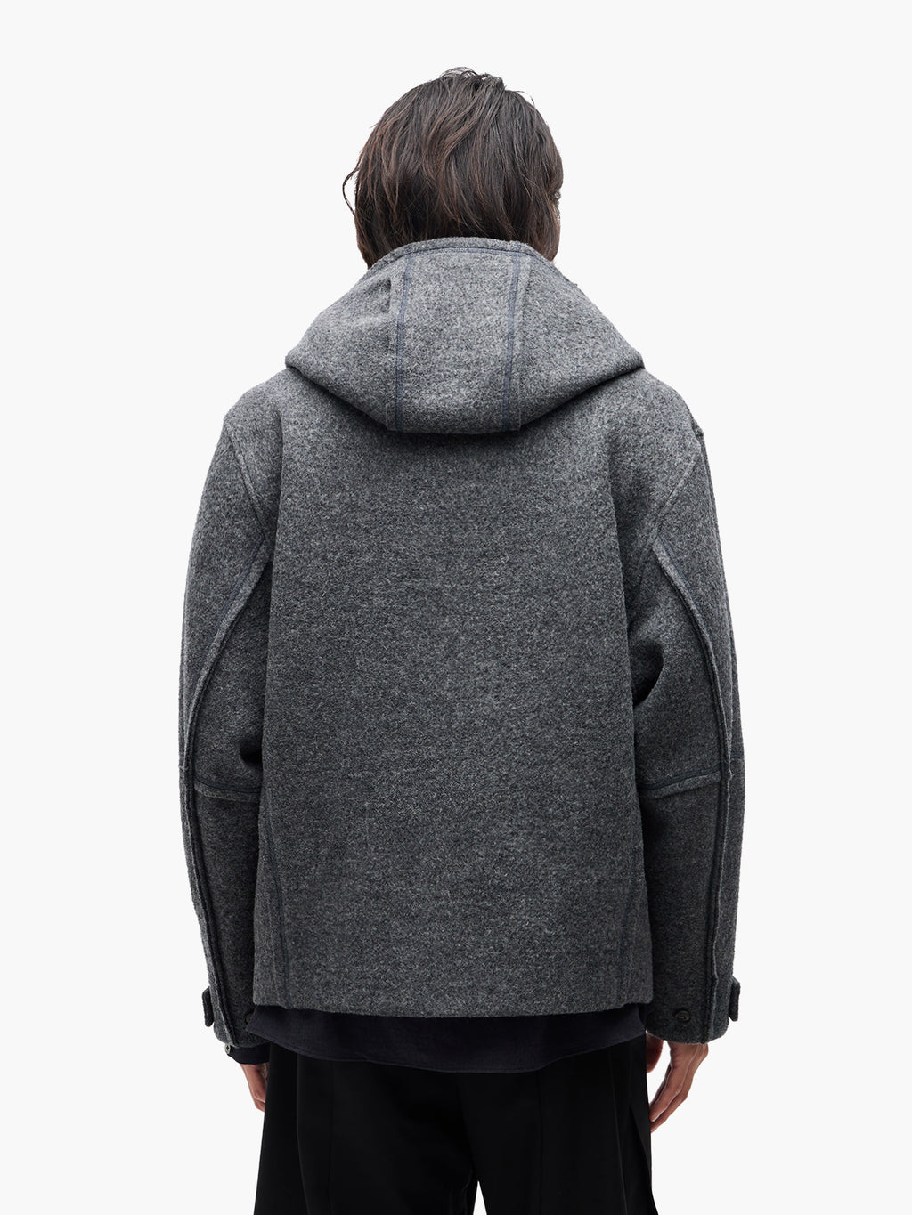 Jiyong Kim - Hooded Wool Jacket (Grey) product image 5 | TRAB K-Fashion Australia