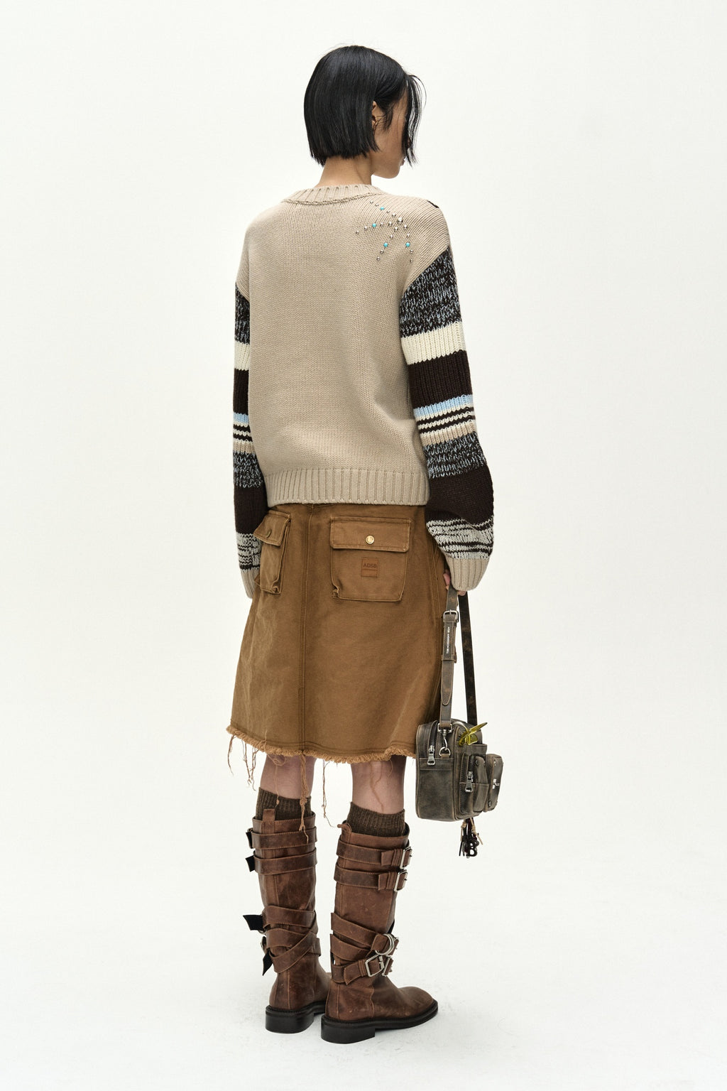 Andersson Bell - Cargo Pocket Wrap Skirt (Brown) product image 5 | TRAB K-Fashion Australia
