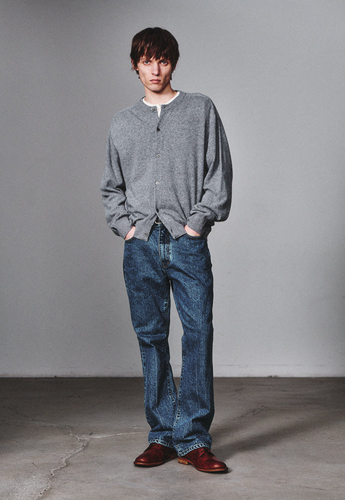 Art if acts - Wholegarment Round Neck Cardigan (Steel Grey) product image 4 | TRAB K-Fashion Australia