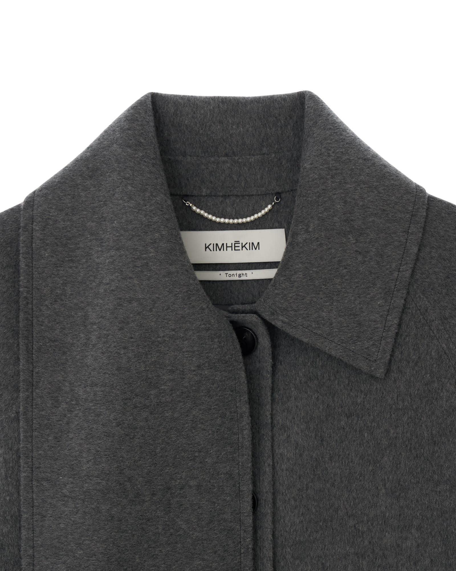 Kimhe Kim - Scarf Detail Half Coat (Charcoal) product image 13 | TRAB K-Fashion Australia