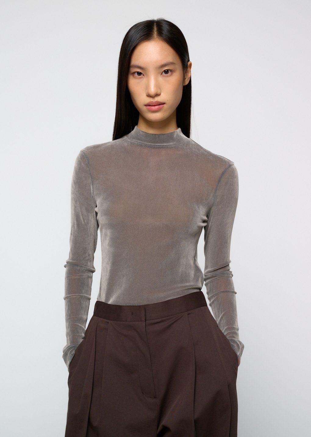 Amomento - Mock neck top (Grey) product image 5 | TRAB K-Fashion Australia
