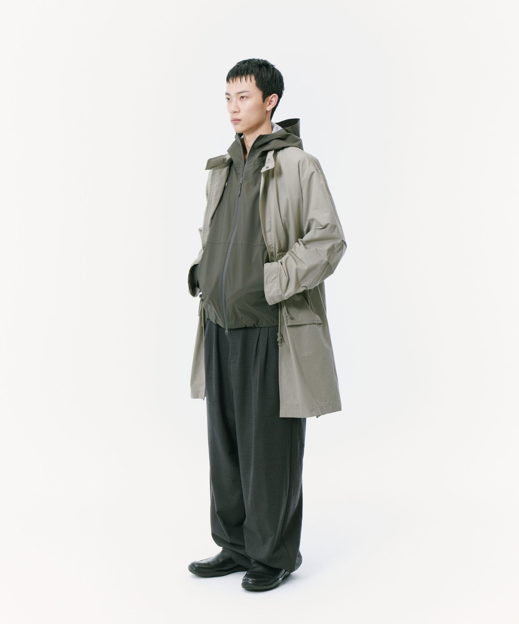 Zipper Field Parka (Grey Beige)