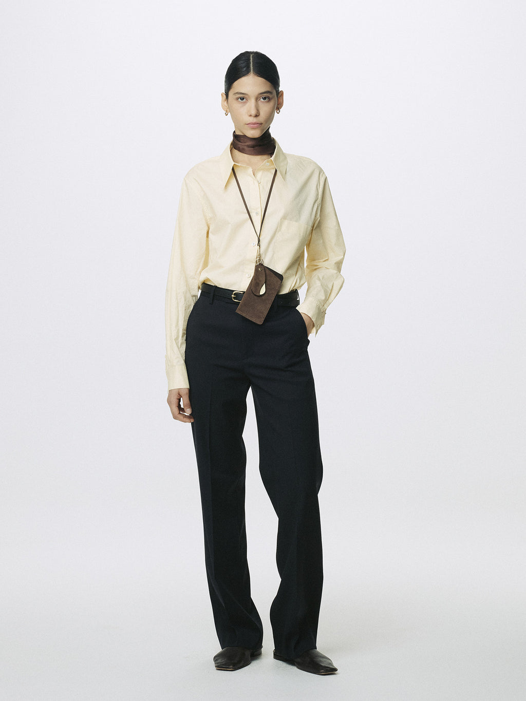 Tonywack - Wool Tailored Straight Trousers (Midnight) product image 1 | TRAB K-Fashion Australia