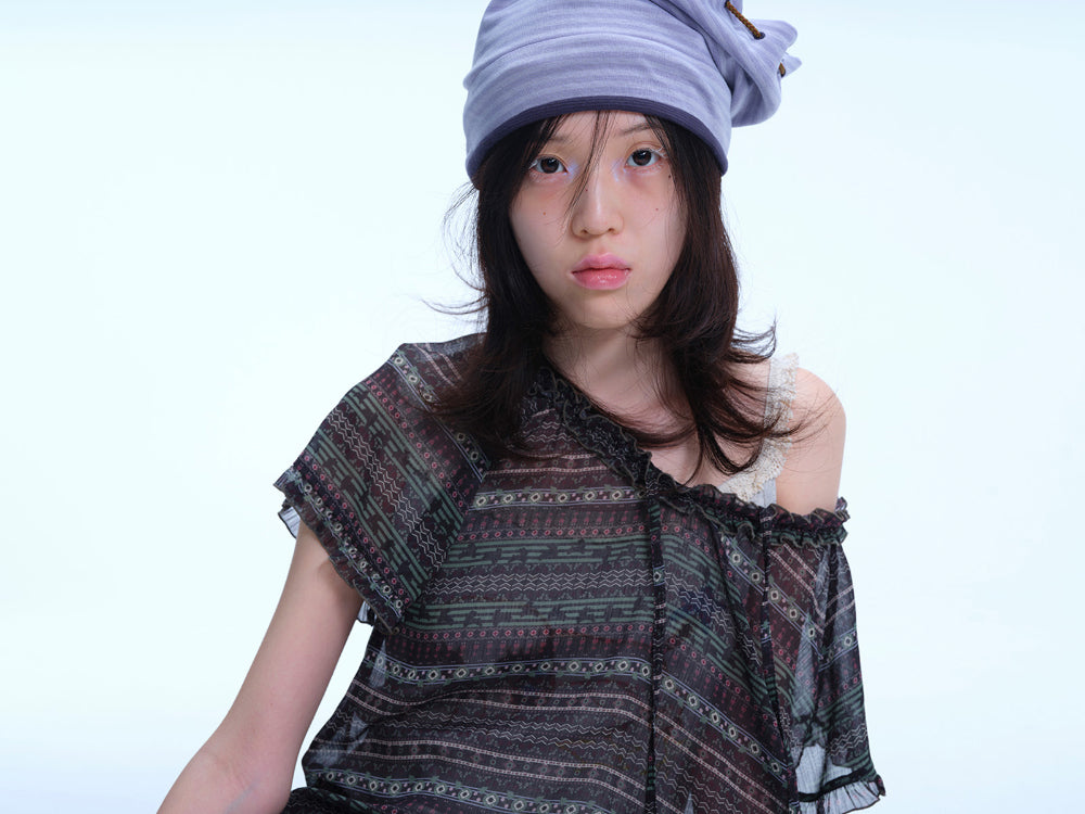 Coyseio - Chiffon Shirring One Piece (Dark Green) product image 6 | TRAB K-Fashion Australia