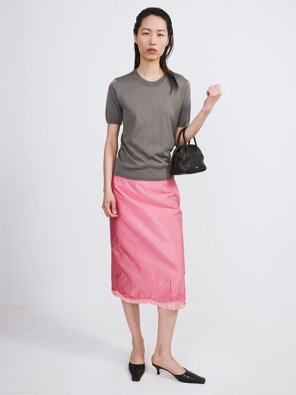 Recto - Silk-Cashmere Knit Top (Midnight Grey) product image 3 | TRAB K-Fashion Australia