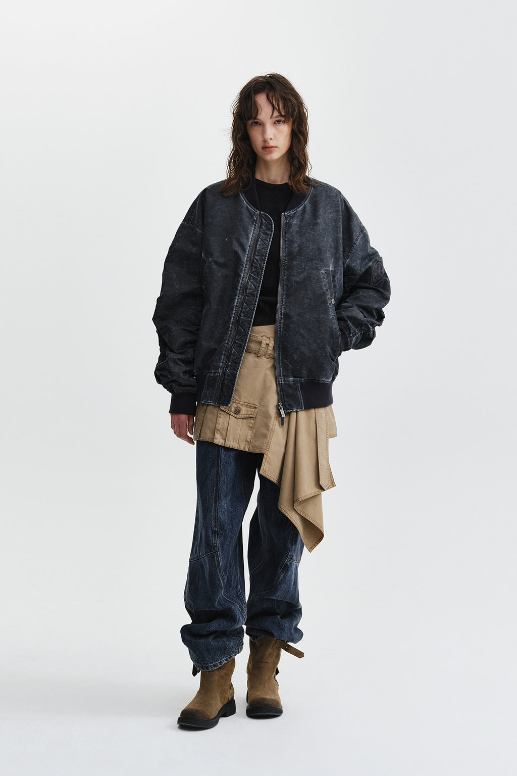 Matin Kim - Pigment Coated Back Logo Jumper (Charcoal) product image 12 | TRAB K-Fashion Australia