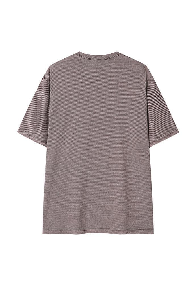 Art if acts - Washed Stripe Pocket S/S Tee (Brown/Grey) product image 9 | TRAB K-Fashion Australia
