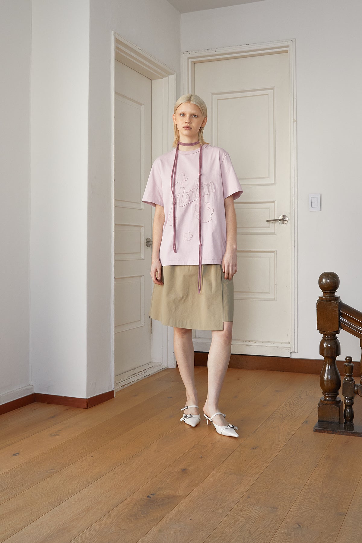 Matin Kim - Bermuda Wrap Skirt Pants (Beige) product image 6 | TRAB K-Fashion Australia