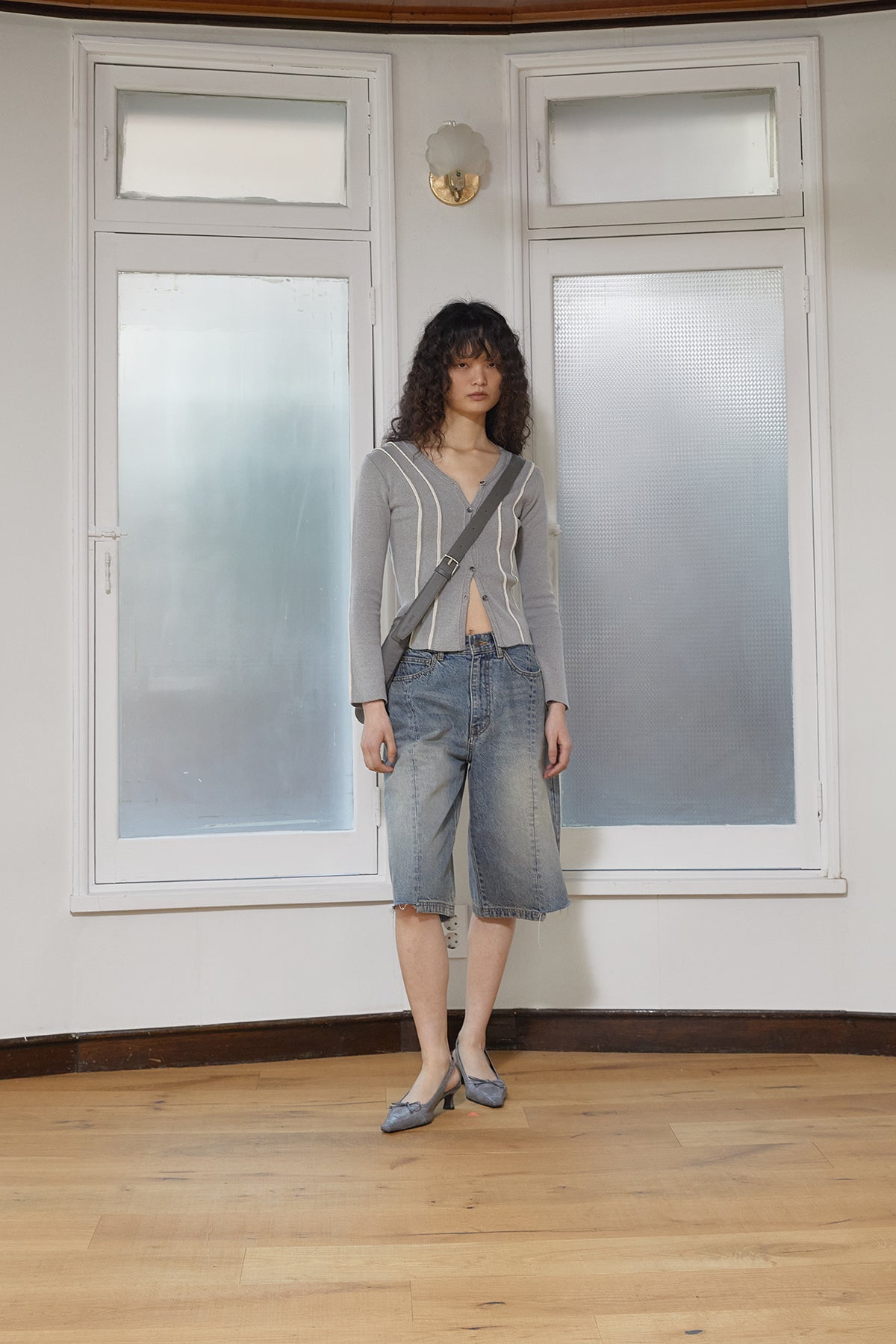 Matin Kim - Hem Point Bermuda Denim Pants (Blue) product image 10 | TRAB K-Fashion Australia