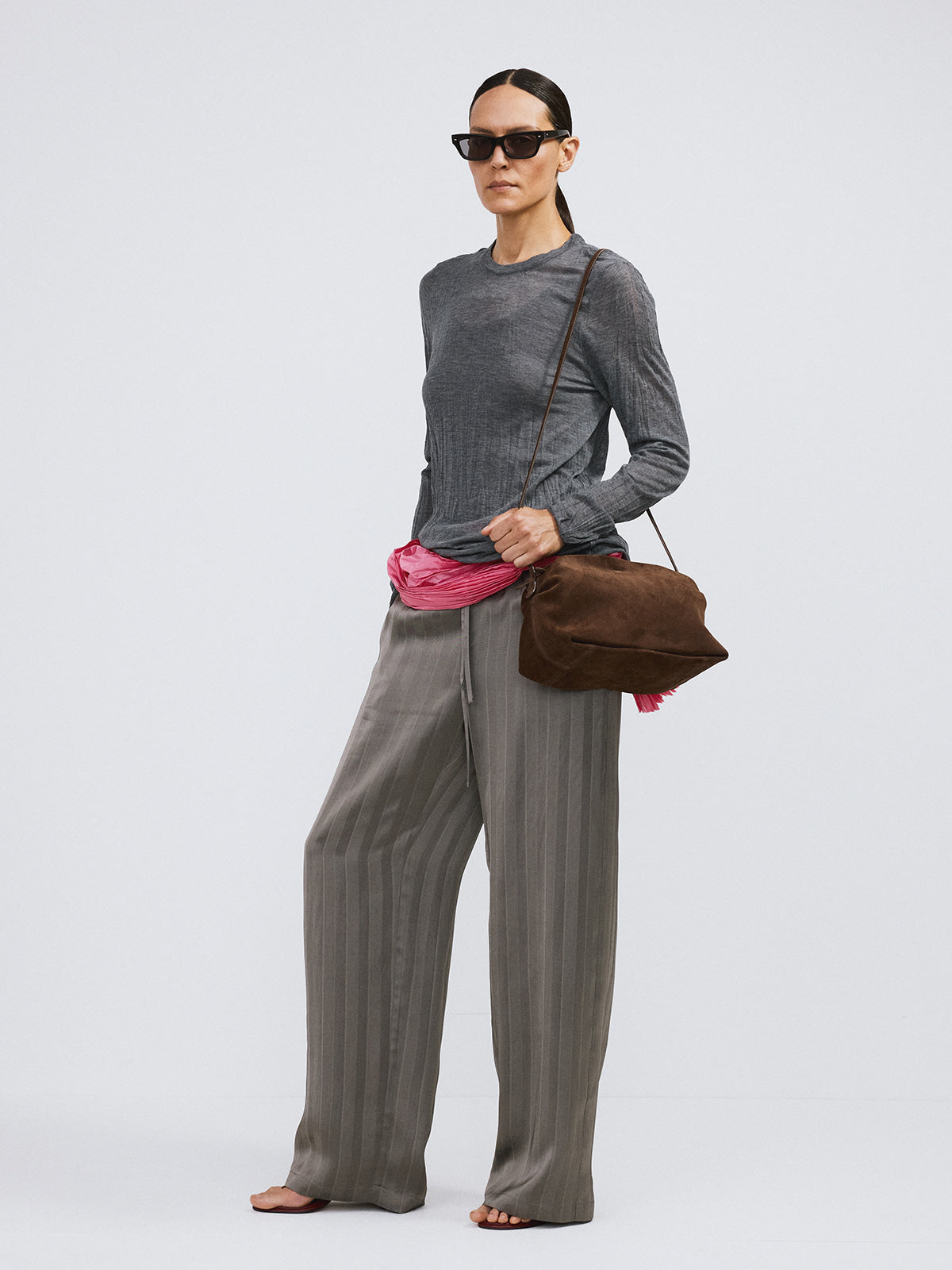 Recto - Crease Long Knit Top (Cool Grey) product image 3 | TRAB K-Fashion Australia