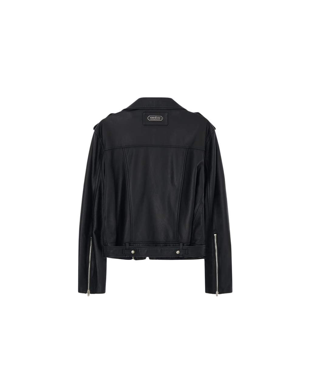 Kimhe Kim - Detachable Pearl Chain Leather Jacket (Black) product image 18 | TRAB K-Fashion Australia