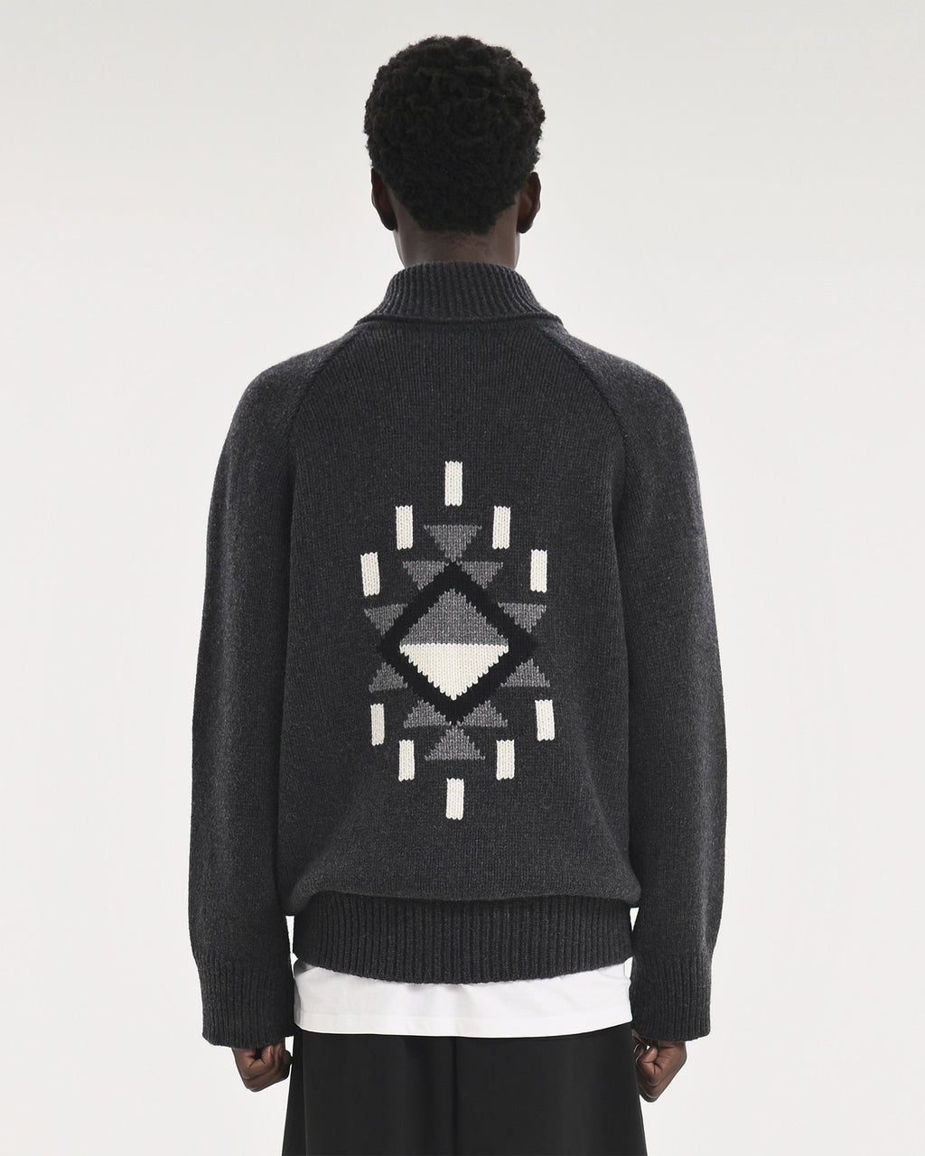 Brownyard - Native Cowichan Cardigan (Charcoal) product image 2 | TRAB K-Fashion Australia