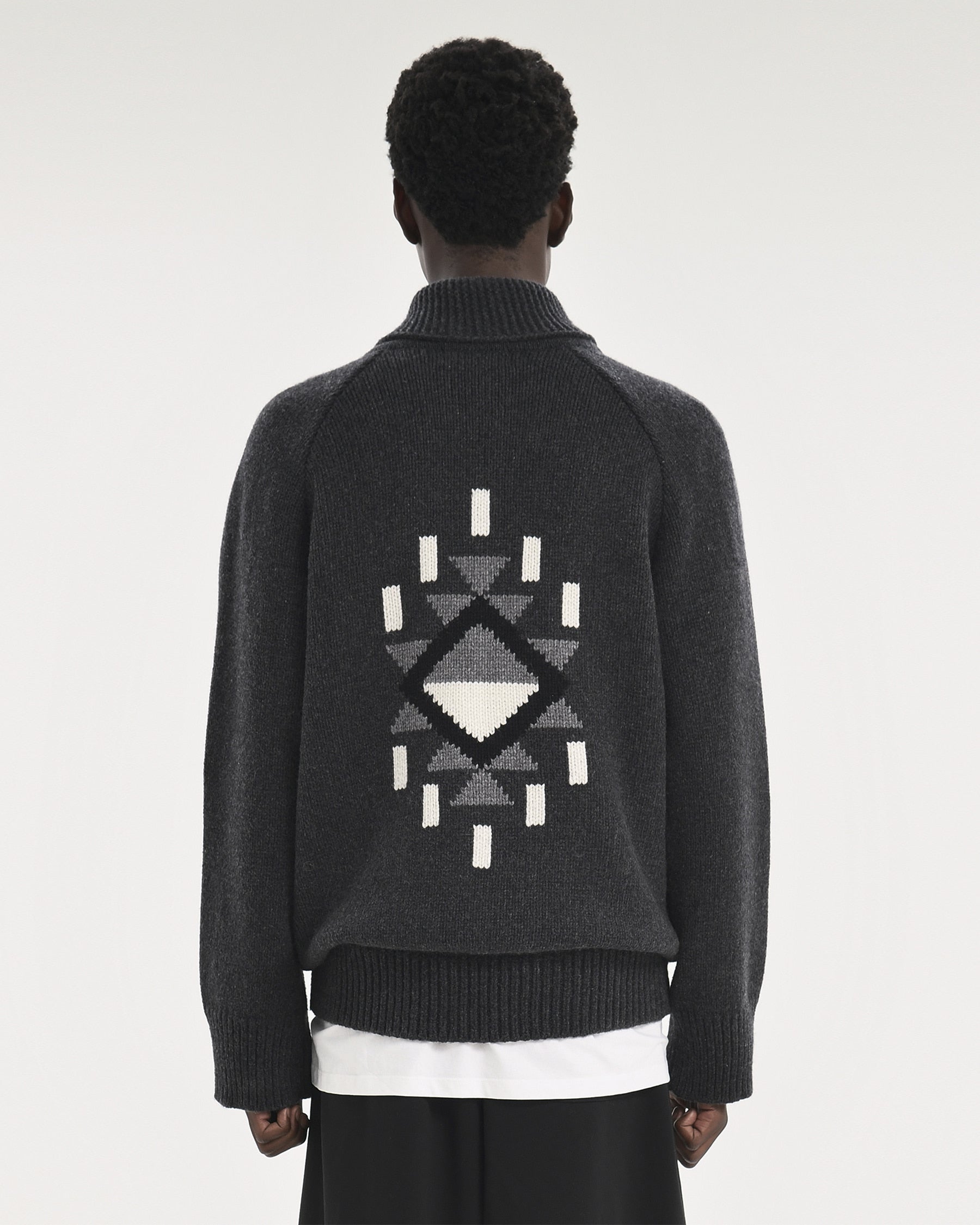 Brownyard - Native Cowichan Cardigan (Charcoal) product image 2 | TRAB K-Fashion Australia