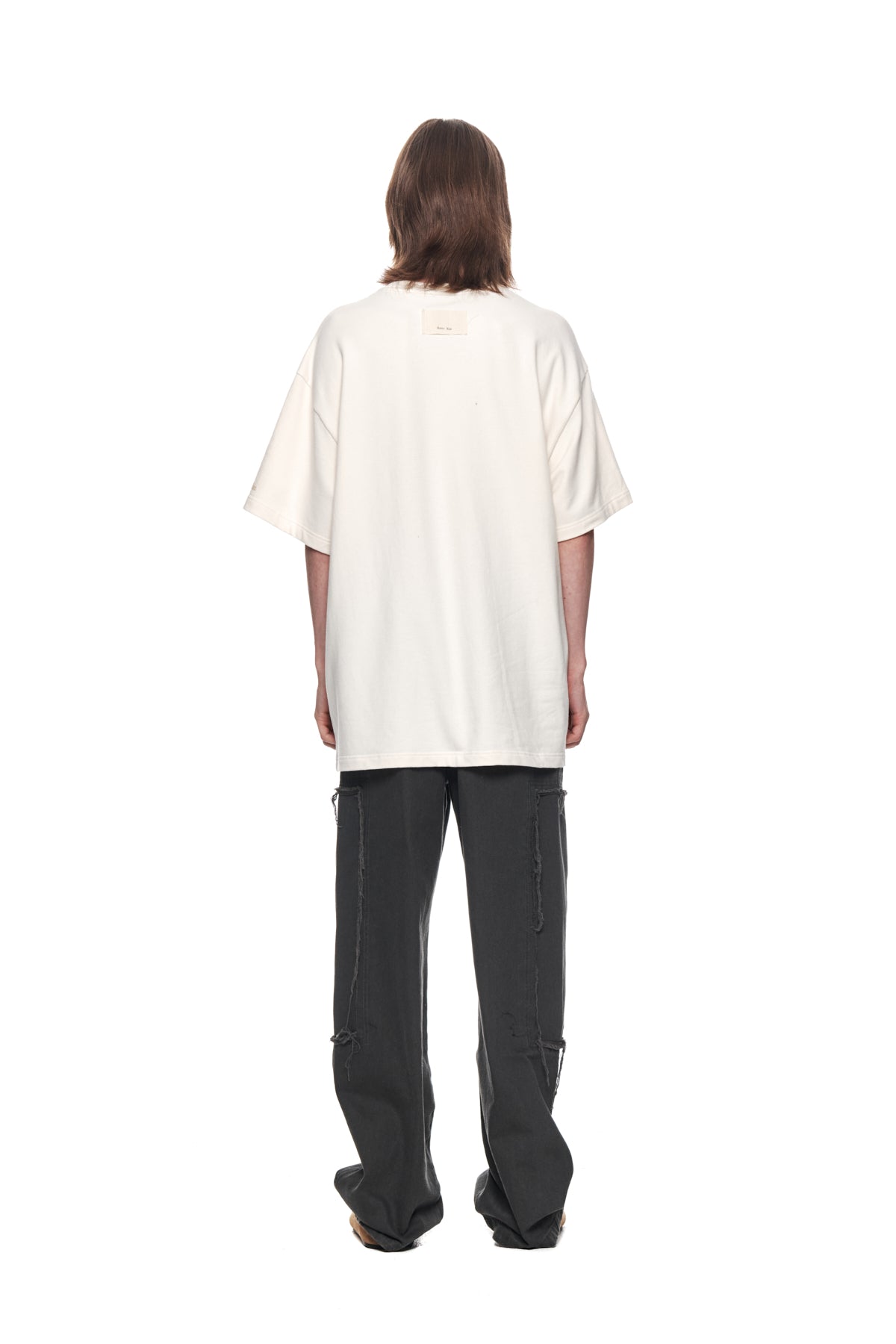 Matin Kim - Double Knee Cotton Denim Pants (Charcoal) product image 7 | TRAB K-Fashion Australia