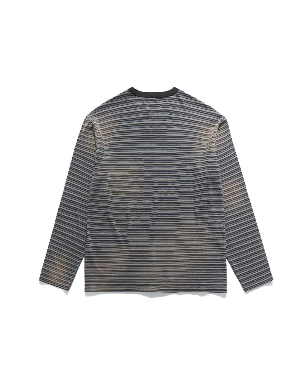Eastlogue - Bleached Stripe L.s T-shirts (Grey & Blue Stripe) product image 2 | TRAB K-Fashion Australia