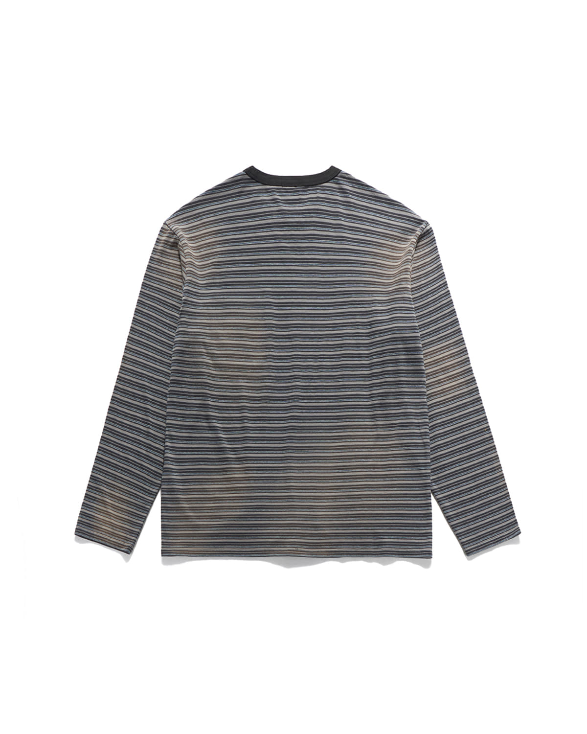 Eastlogue - Bleached Stripe L.s T-shirts (Grey & Blue Stripe) product image 2 | TRAB K-Fashion Australia