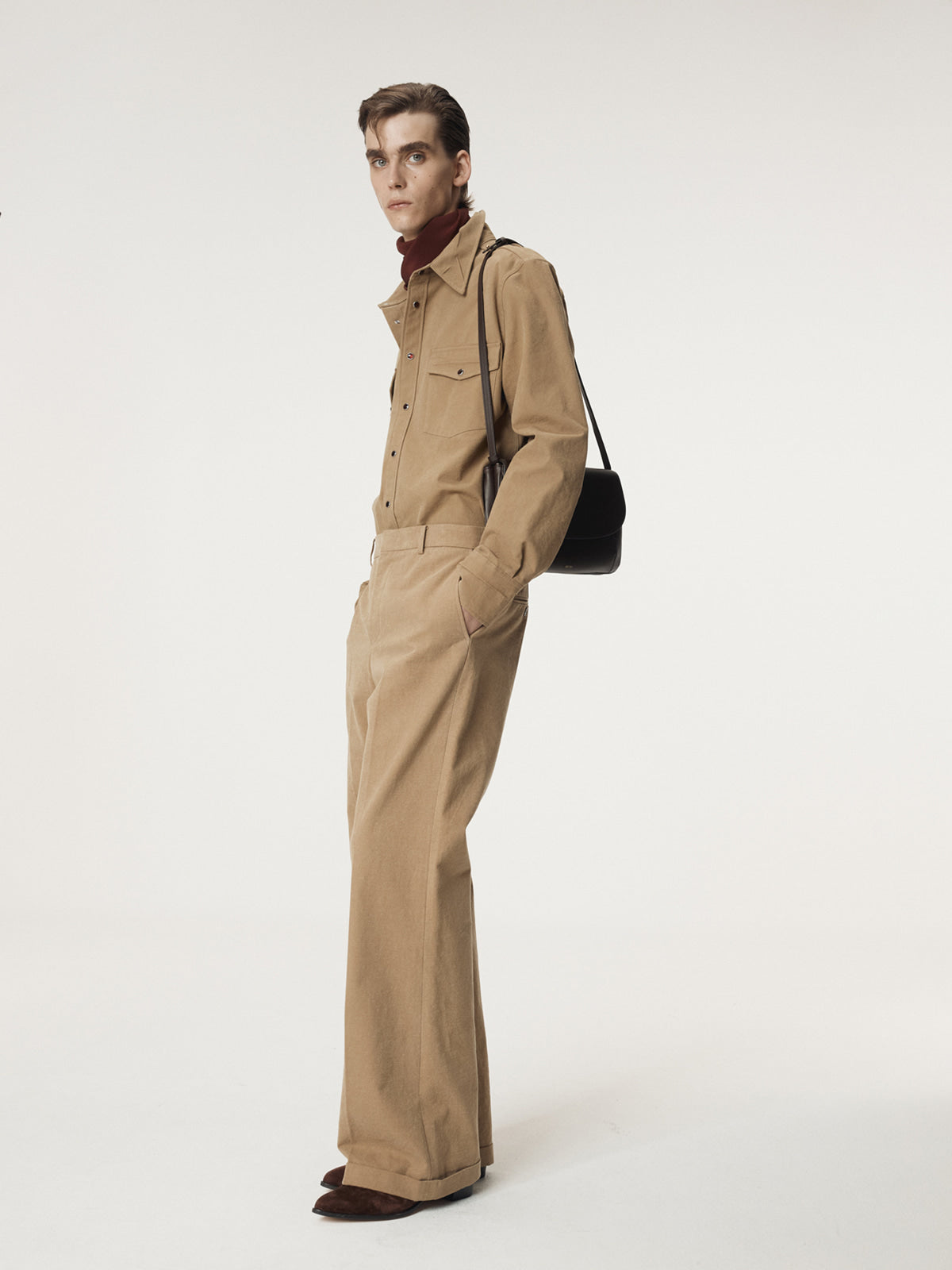 Recto - Cotton Flare Turn Up Pants (Desert) product image 4 | TRAB K-Fashion Australia