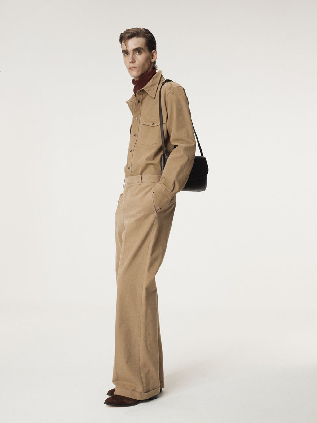 Recto - Cotton Flare Turn Up Pants (Desert) product image 4 | TRAB K-Fashion Australia