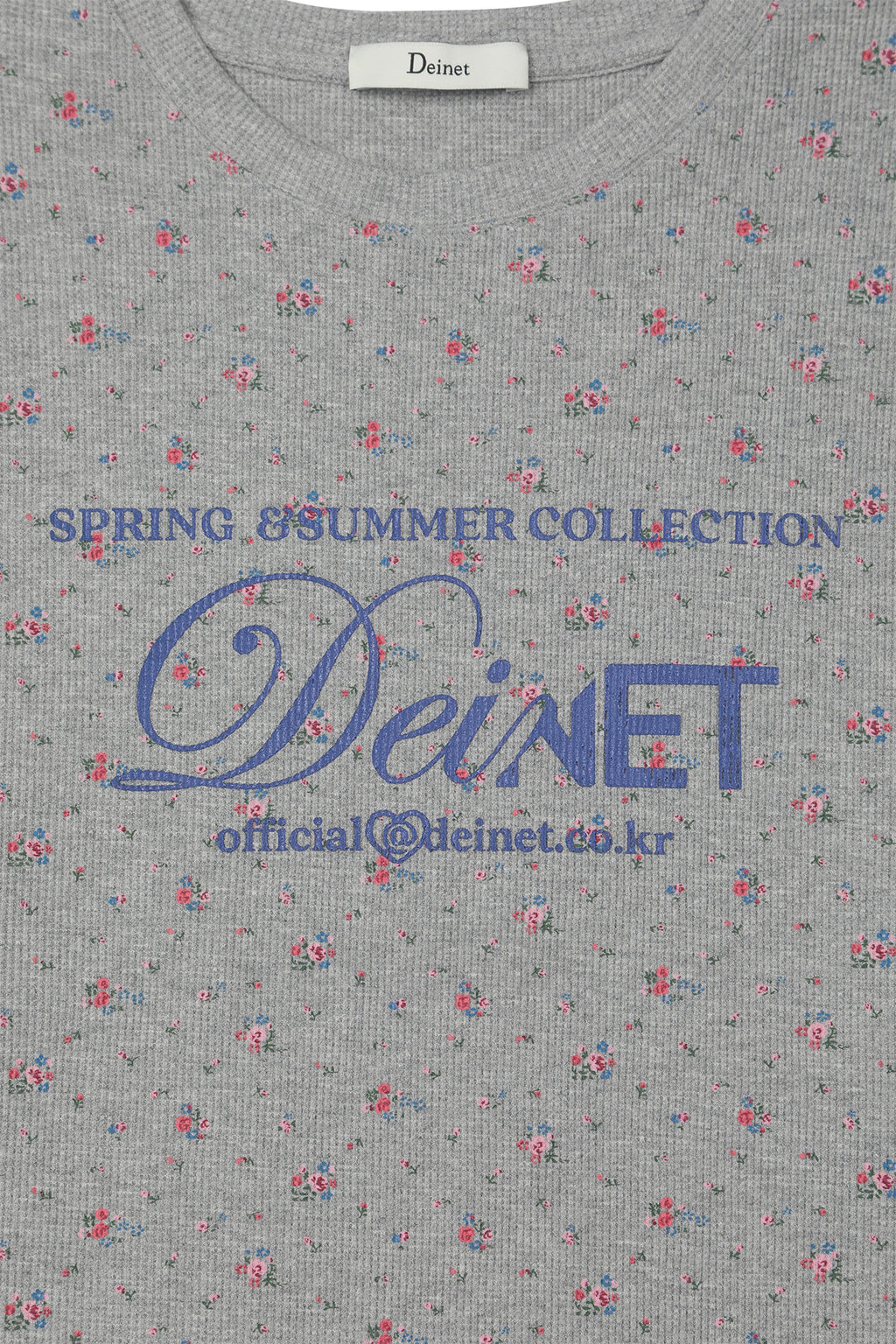 Deinet - Soft Waffle Flower T-Shirt (Melange Grey) product image 4 | TRAB K-Fashion Australia