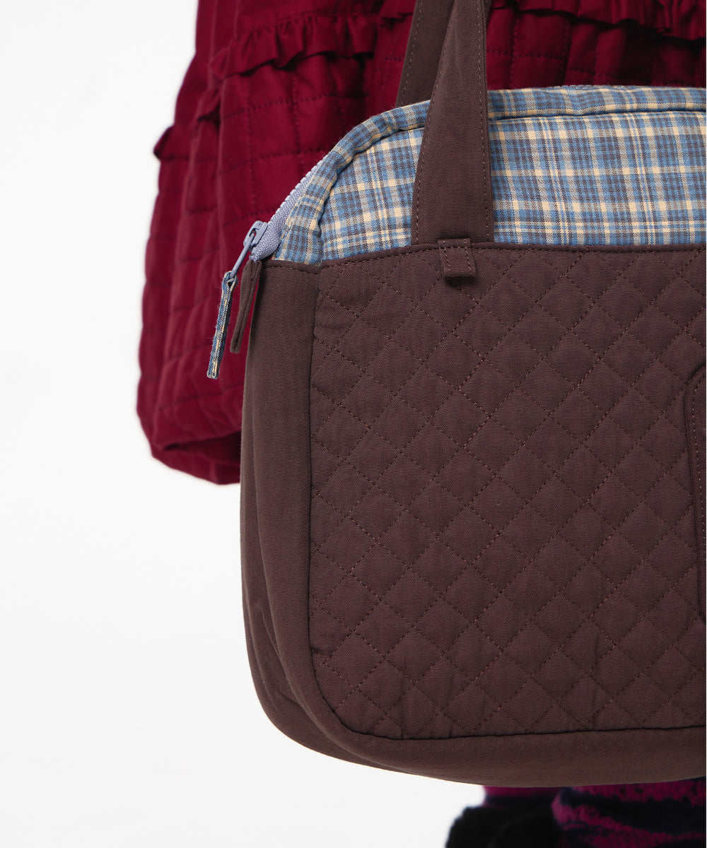 Coyseio - Check Quilted Tote Bag (Brown) product image 6 | TRAB K-Fashion Australia