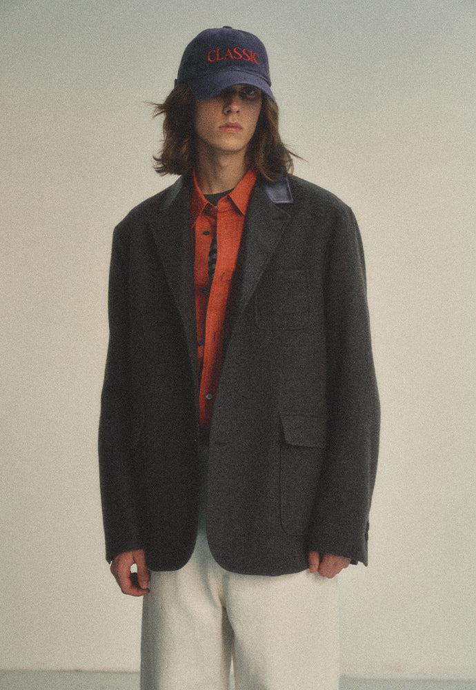 Art if acts - Leather Collar Wool Blazer_Japanese Fabric (Brown) product image 7 | TRAB K-Fashion Australia