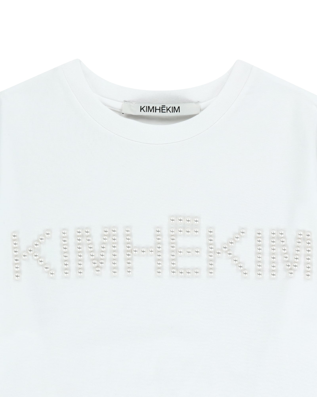 Kimhe Kim - Logo T-Shirt With Pearl Embellishment (White) product image 13 | TRAB K-Fashion Australia