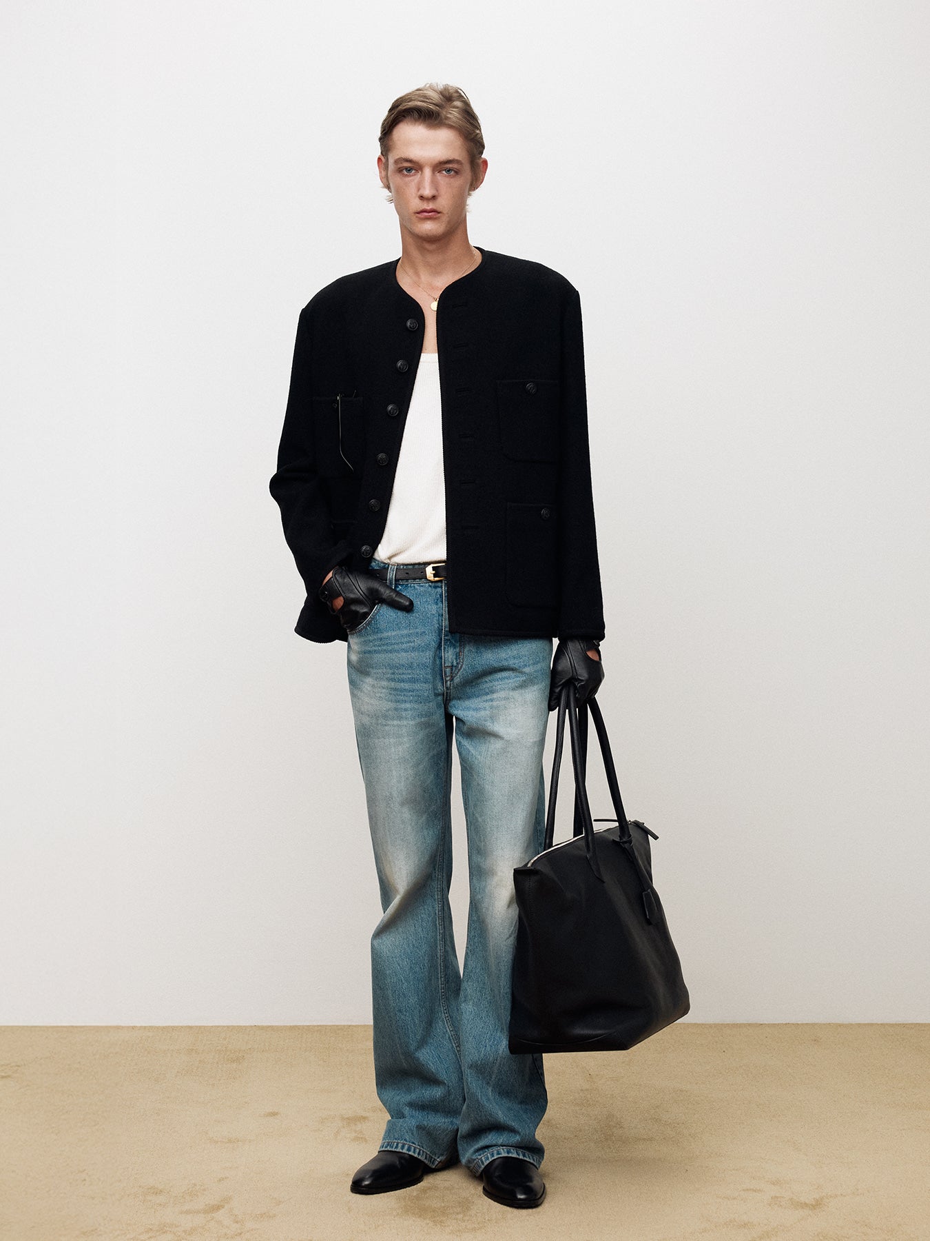 Tonywack - Wool Tweed Buttoned Blouson (Black) product image 4 | TRAB K-Fashion Australia