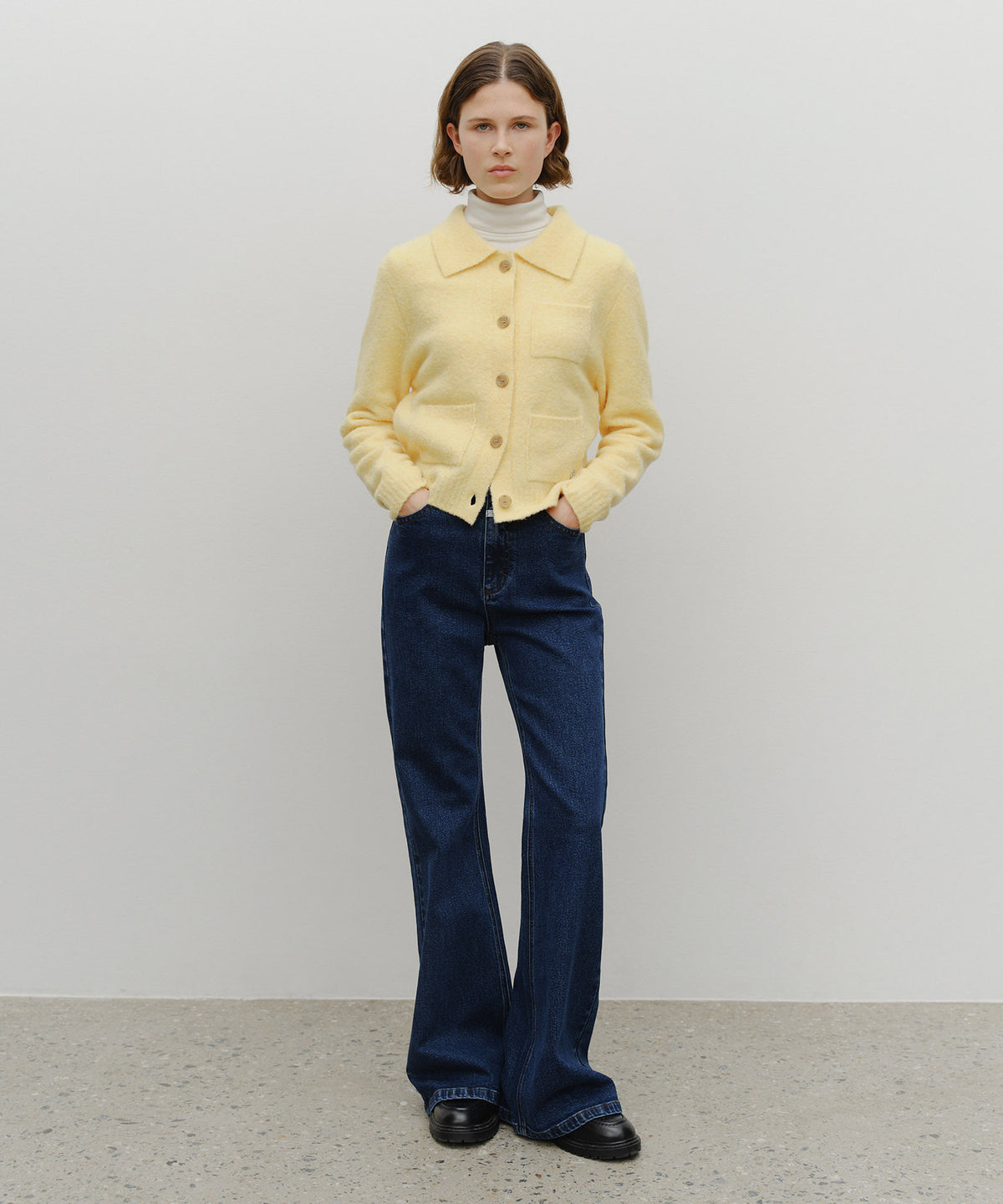 Marithe & Francois Girbaud - 3 Pocket Boucle Cardigan (Yellow) product image 5 | TRAB K-Fashion Australia