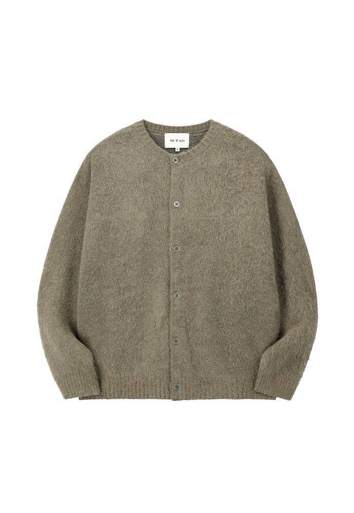 Art if acts - Mohair Round Neck Cardigan (Olive) product image 7 | TRAB K-Fashion Australia